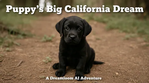 The cover of an ebook, Puppy's Big California Dream